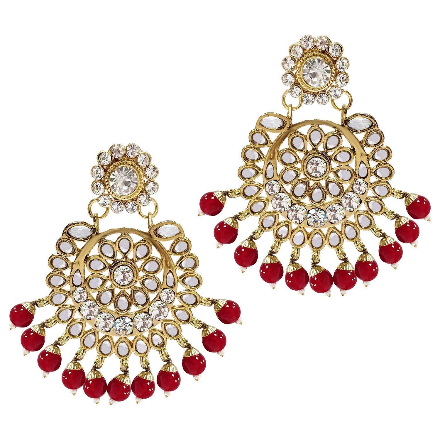 Royal Ethnic Traditional 18K Gold Plated Kundan & Pearl Studded Bridal Choker Necklace Set with Earrings & Maang Tikka - Royal Ethnic