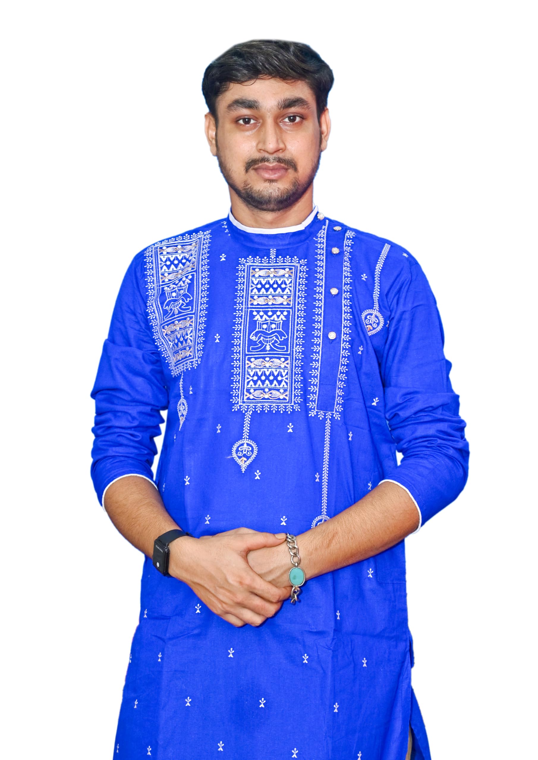 Royal Ethnic | Men's Traditional Panjabi Kurta | Full Sleeve | Embroidered Cotton | Festive & Casual Indian Wear | Comfort Fit - Royal Ethnic