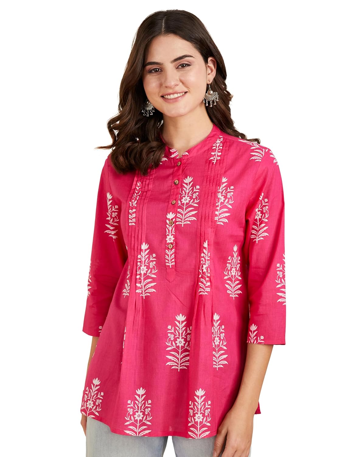 Royal Ethnic Women's Cotton Printed Aline Short Kurti Available in Plus Size Elegant Stylish Ethnic Party Wear Designer Outfit