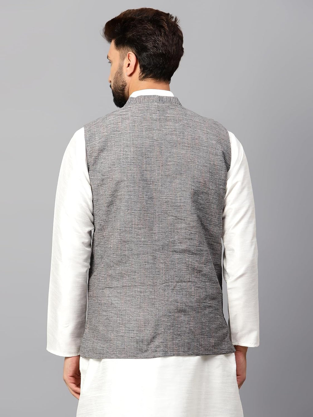 Royal Ethnic | Men's Traditional Cotton Nehru Jacket | Solid Color | Sleeveless Waistcoat | Festive Wear | Elegant Look - Royal Ethnic
