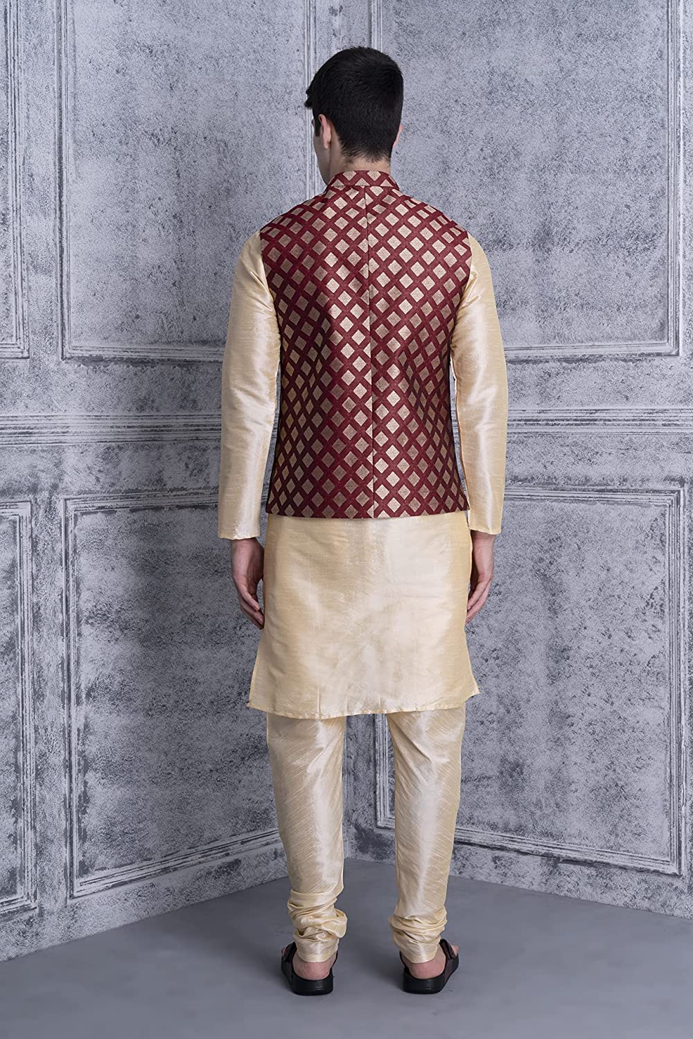 Royal Ethnic | Men's Silk Blend Kurta Pajama Set | Designer Nehru Jacket | Modi Style | Festive Wear | Elegant Look - Royal Ethnic