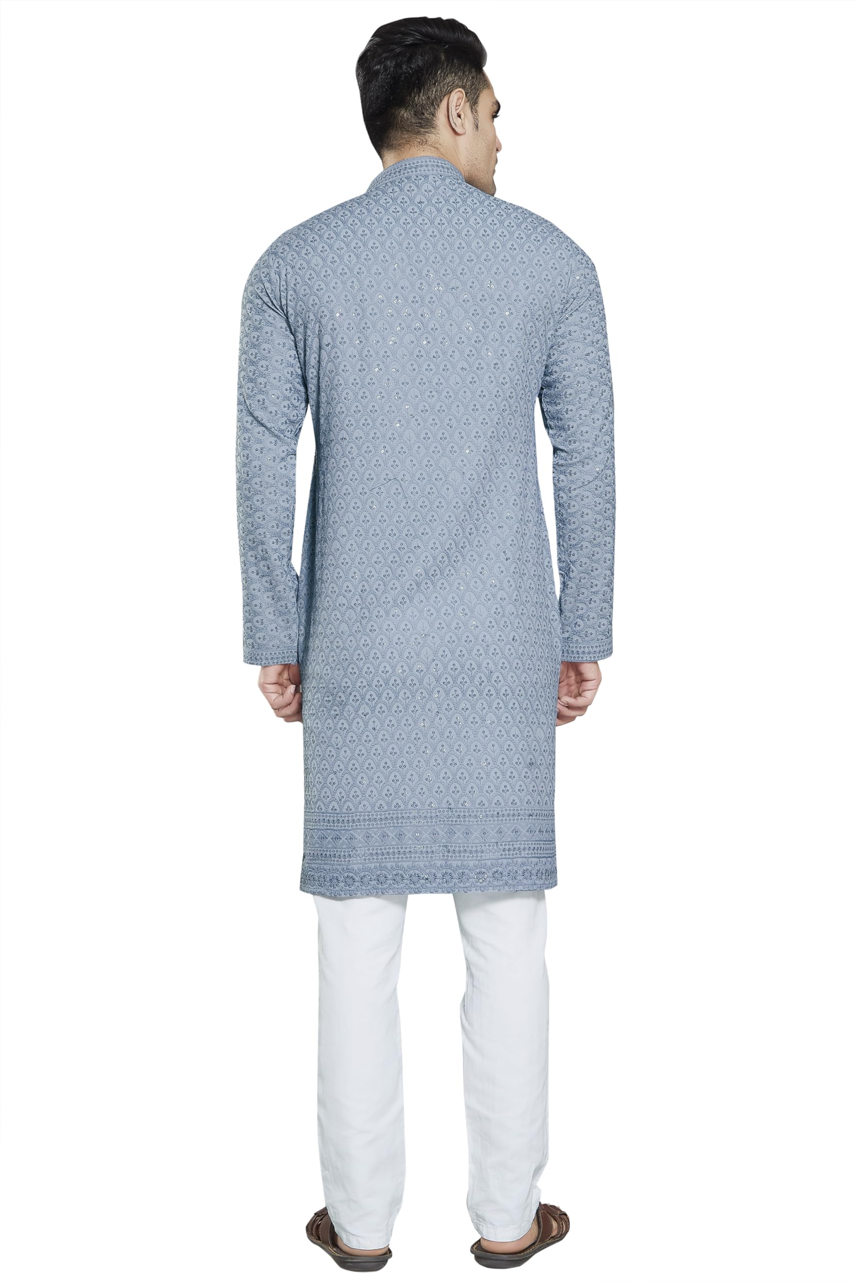 Royal Ethnic Men's Stylish Embroidered Cotton Kurta Pyjama Set | Exclusive Elegant Party Wear Outfit - Royal Ethnic