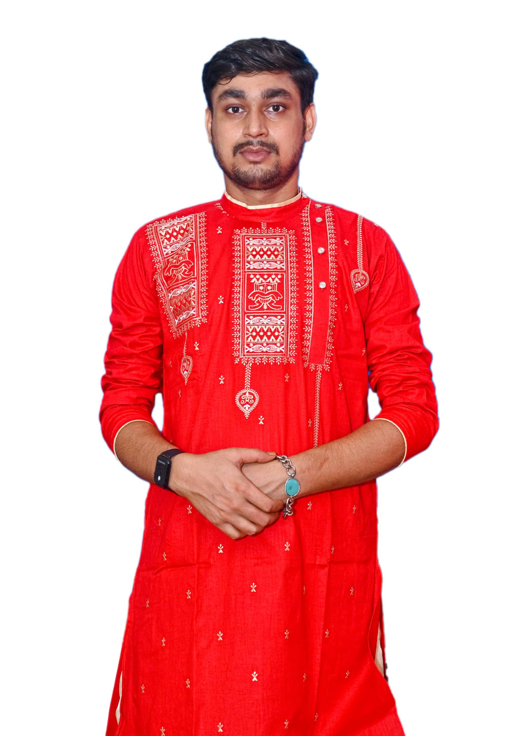 Royal Ethnic | Men's Traditional Panjabi Kurta | Full Sleeve | Embroidered Cotton | Festive & Casual Indian Wear | Comfort Fit - Royal Ethnic