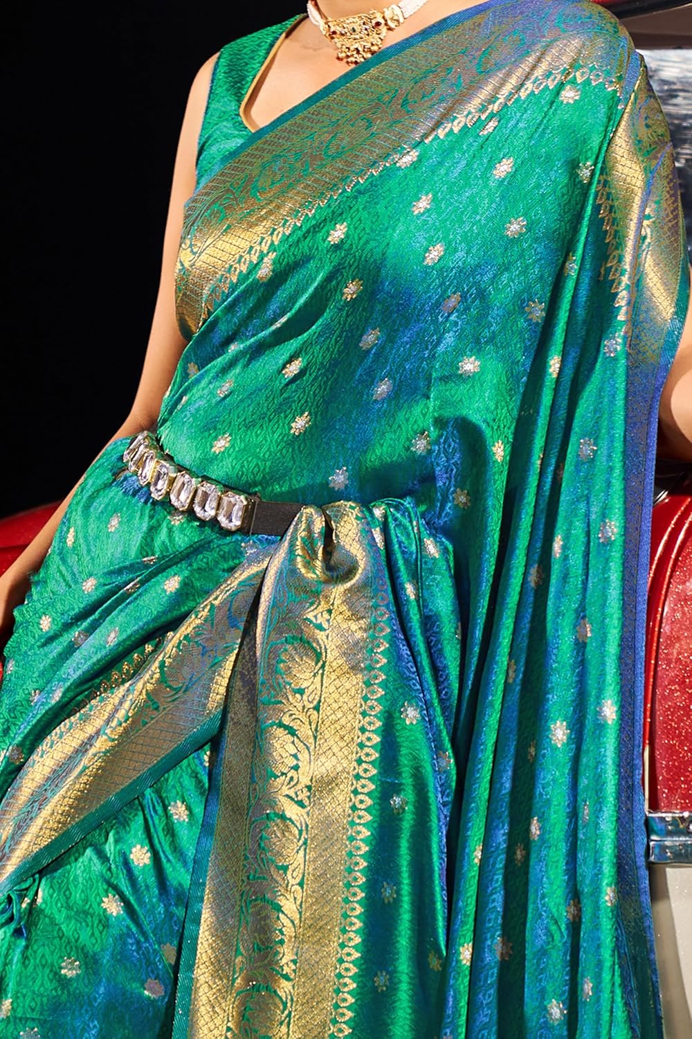 Royal Ethnic Womens Kanjivaram Banarasi Silk Saree Patola Saree with Unstitched Blouse Piece | Elegant Wear - Royal Ethnic