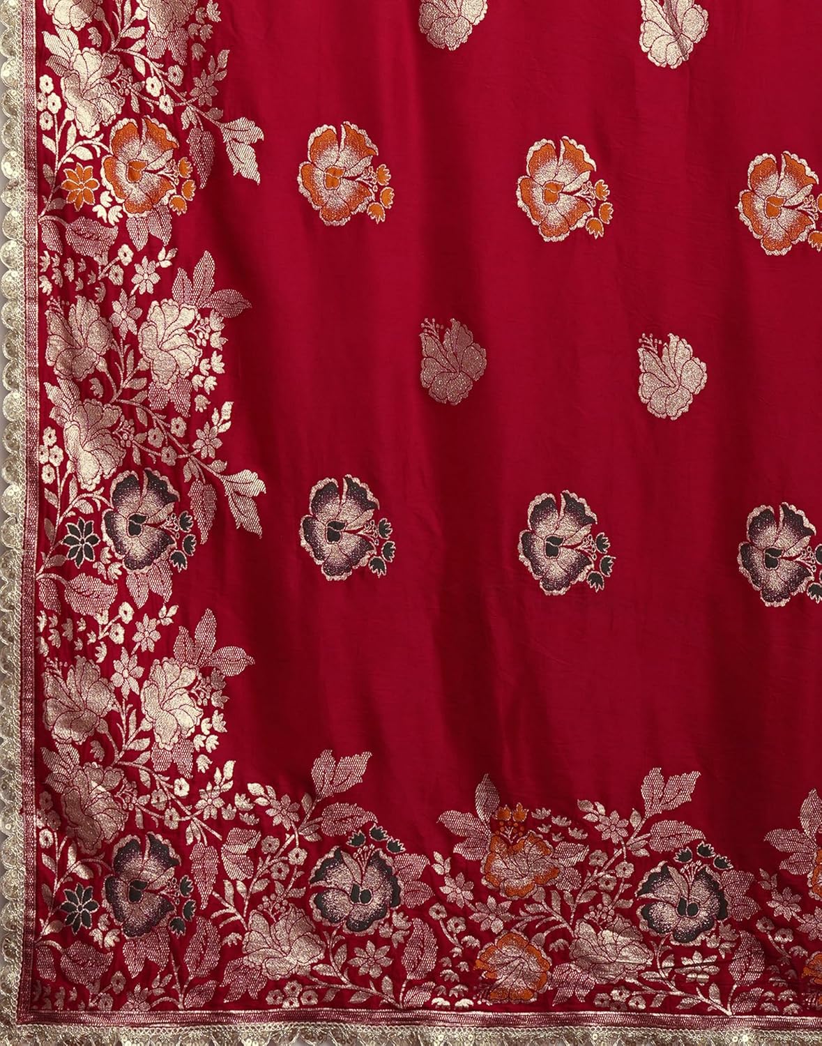 Royal Ethnic | Women's Kanjivaram Banarasi Silk Saree | Pure Silk Weave | 5.5m Saree + 0.8m Blouse | Festive | Traditional - Royal Ethnic