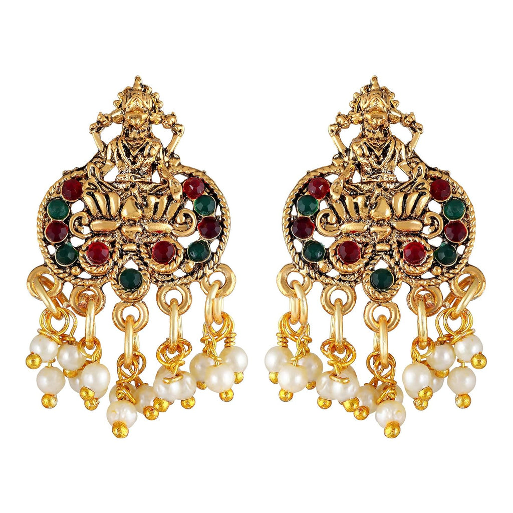 Royal Ethnic | Women's Pearl Choker Temple Necklace Set | 22k Gold Plated | Traditional Festive Wear | Wedding Style - Royal Ethnic