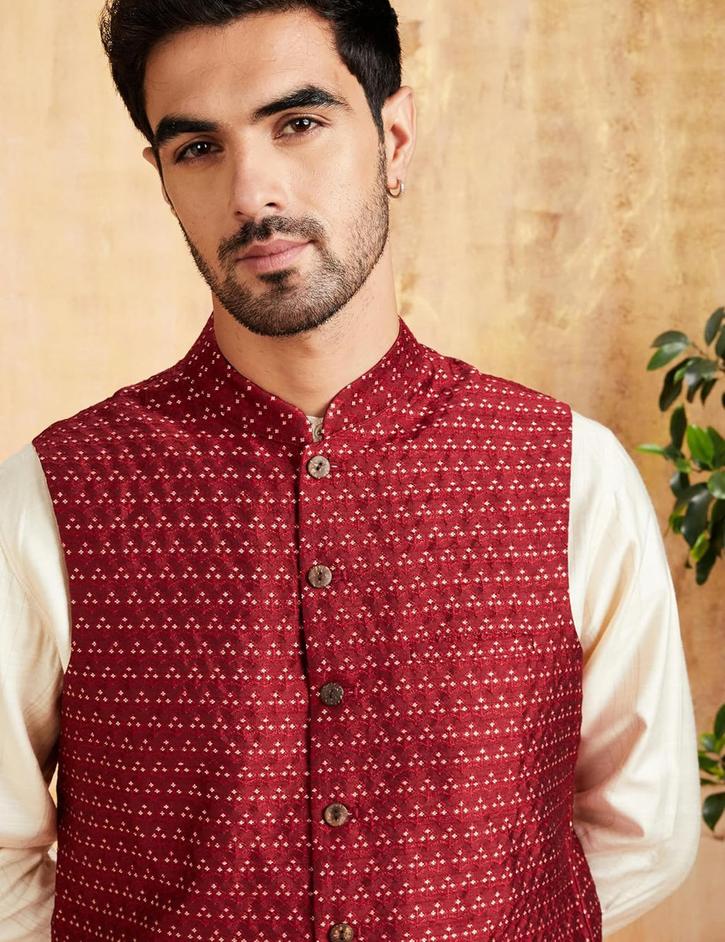 Royal Ethnic | Men's Lightweight Nehru Jacket | Sleeveless | Band Collar | Soft Poly Fabric | Festive & Traditional Wear - Royal Ethnic