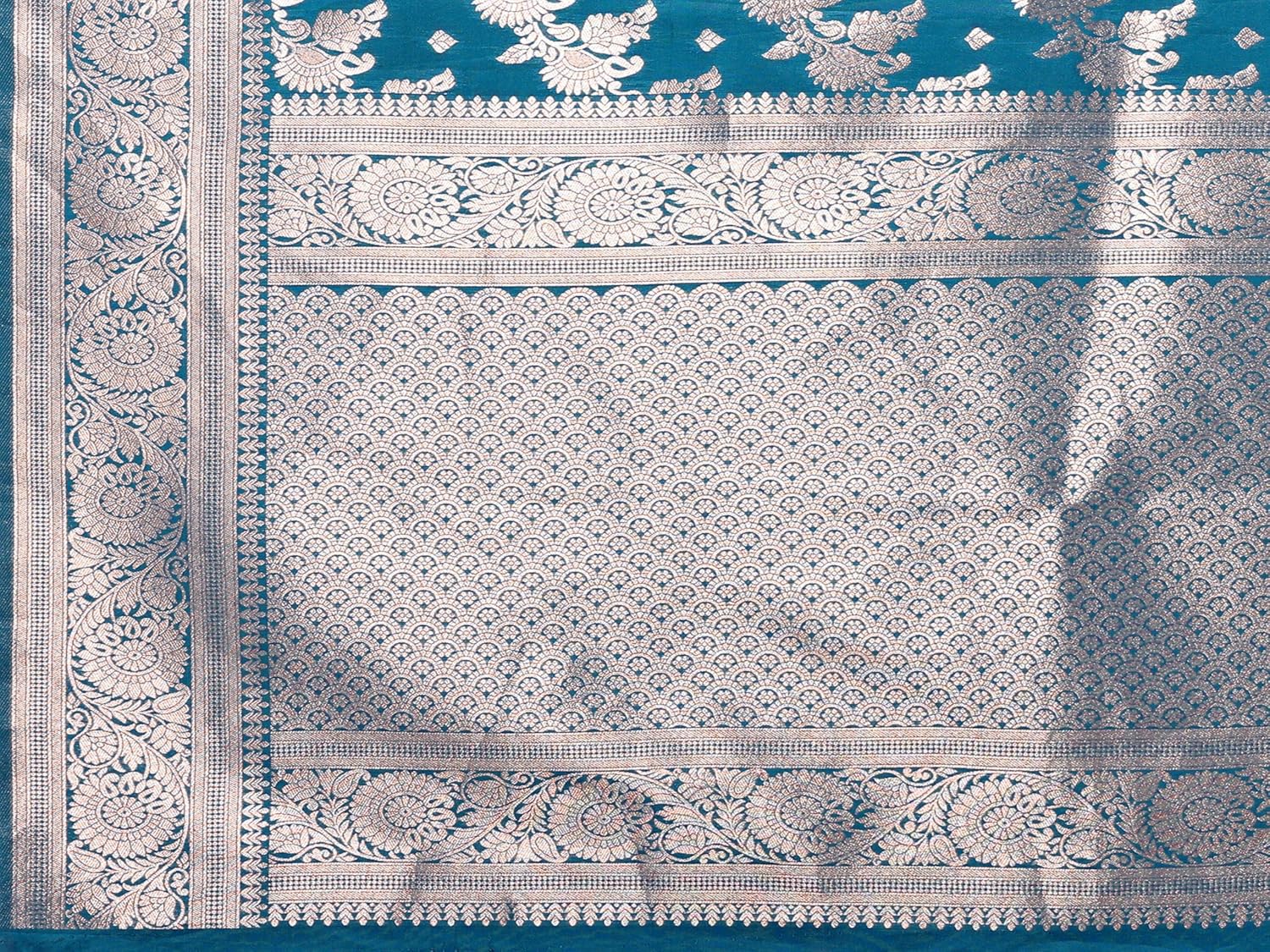 Royal Ethnic | Women's Banarasi Kanjivaram Cotton Silk Saree | 5.5m Saree + 0.8m Blouse | Traditional | Festive Elegance - Royal Ethnic